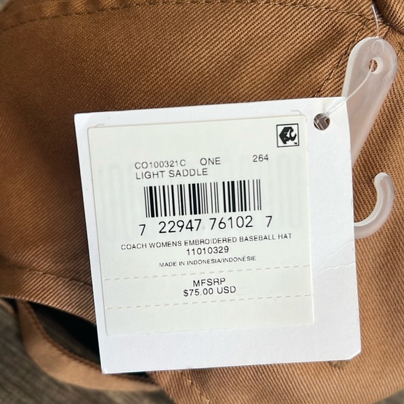 ✨Coach in Light Saddle Embroidered Logo Baseball Cap - Picture 7 of 9